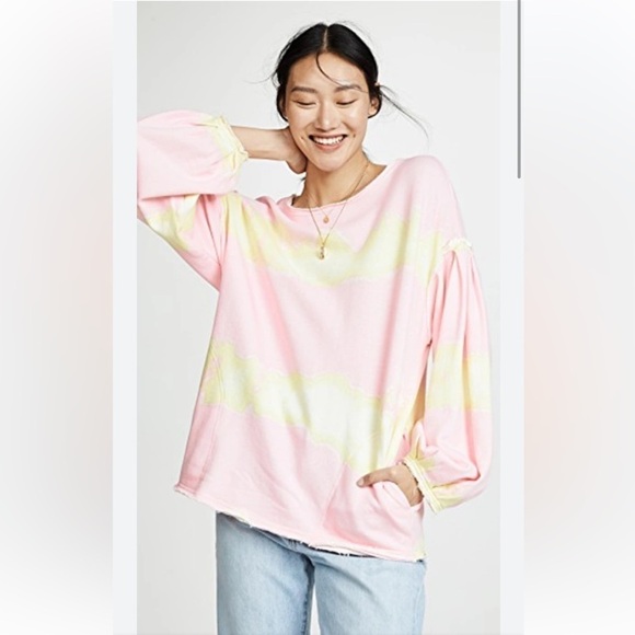 Free People Feels Right Tie Dye Sweatshirt in Tulip - Picture 13 of 15